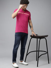 Park Avenue Striped Polo Collar Slim Fit T-shirt