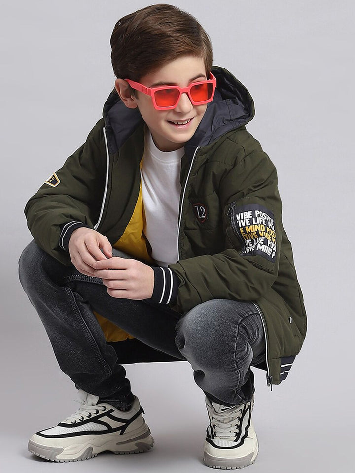 Monte Carlo Boys Typography Printed Lightweight Padded Jacket