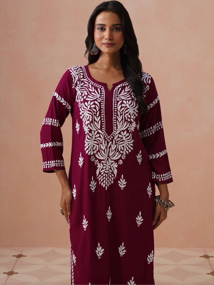 Rumah Wanita Chikankari Sulam Kurta Chikankari