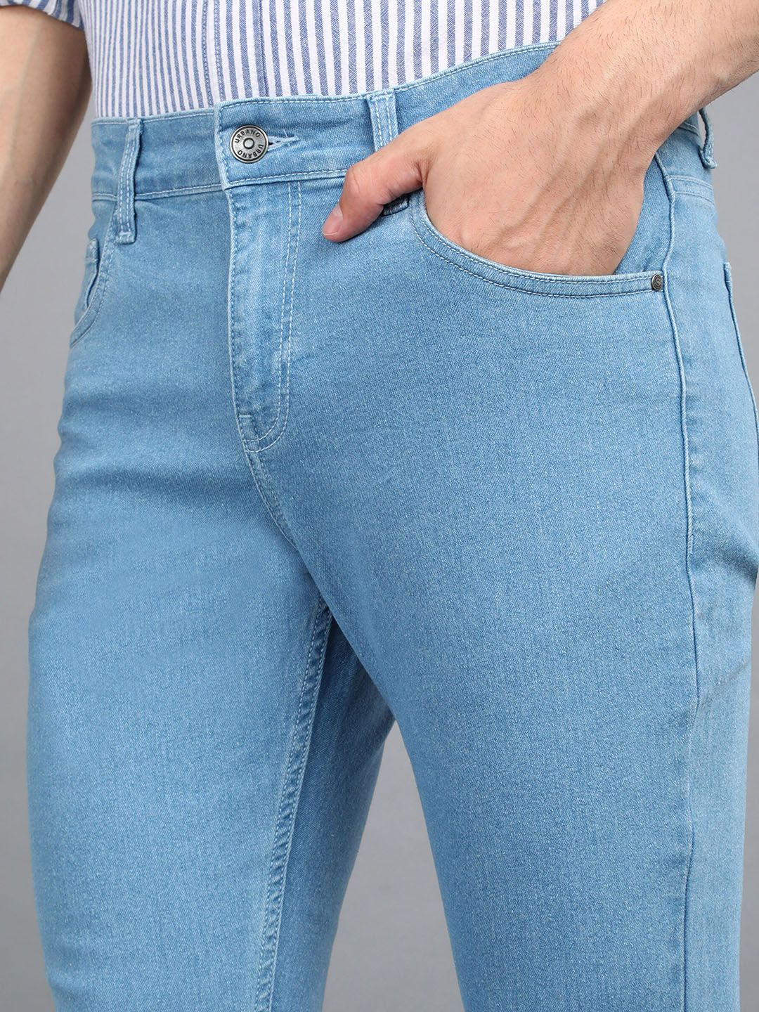 Urbano Fashion Men Mid Rise Washed Stretchable Jeans