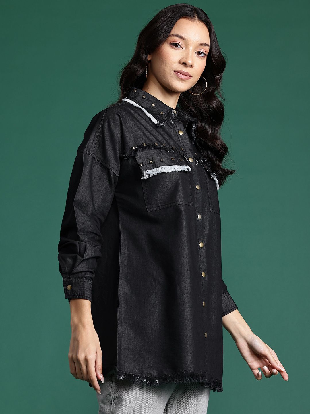 DressBerry Embellished Chambray Shirt