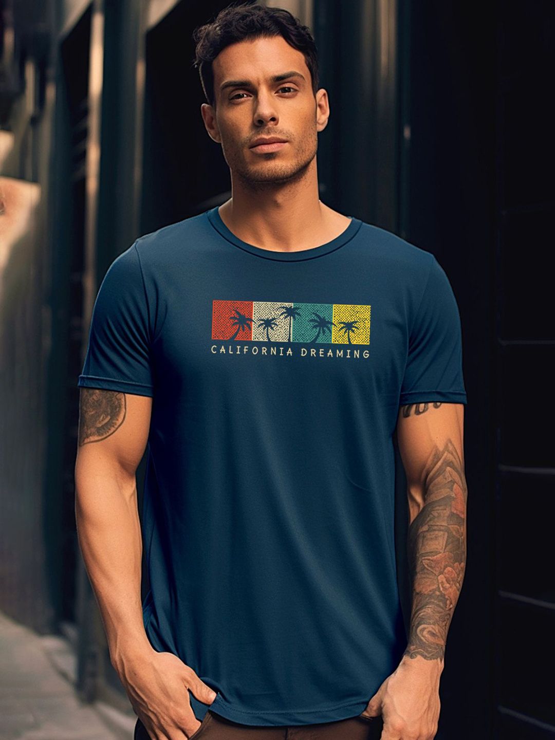 ADRO Men Printed Cotton T-shirt
