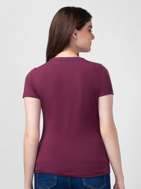 SPYKAR Women Cotton Slim Fit T-shirt