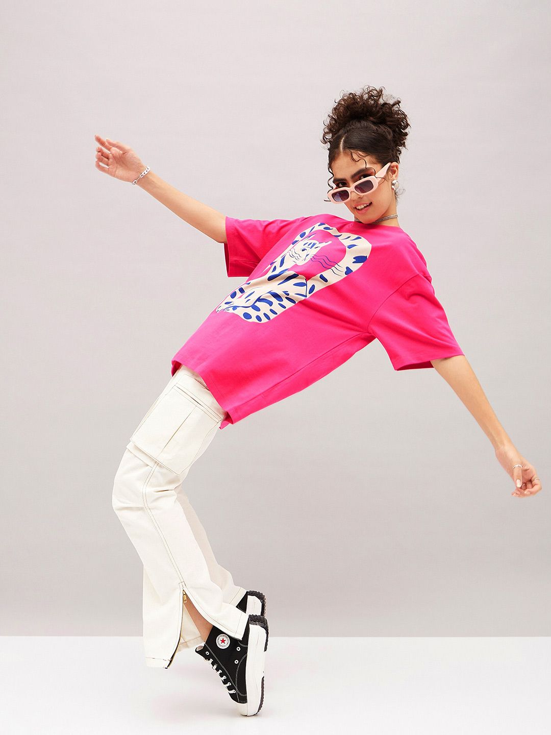SASSAFRAS Graphic Printed Pure Cotton Oversized T-shirt