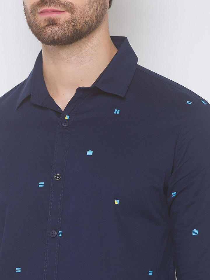 SPYKAR Men Blue Cotton Casual Shirt