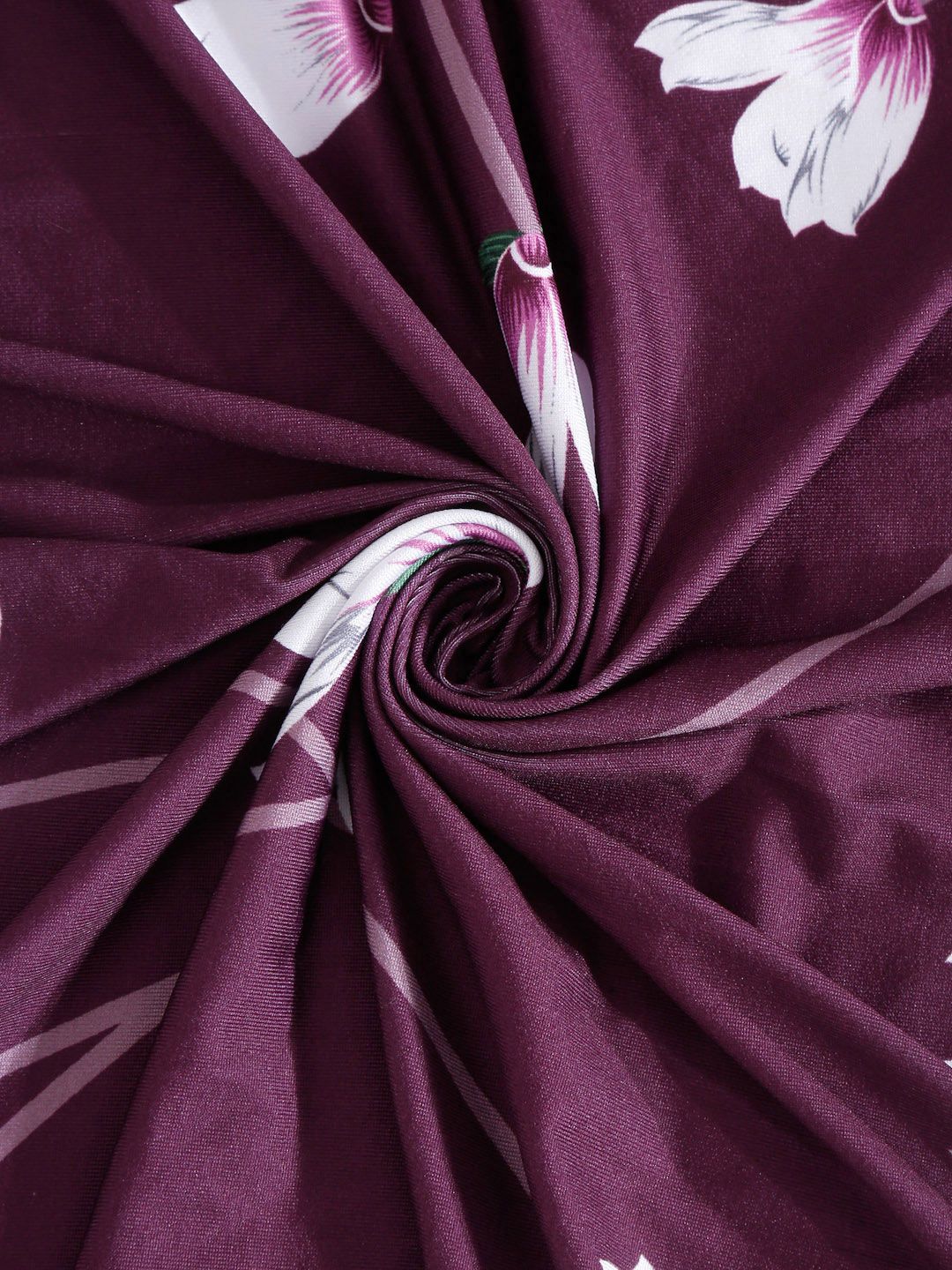 Cortina Purple & White Printed Single-Seater Sofa Cover