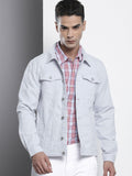 The Indian Garage Co Men Slim Fit Denim Trucker Jacket with Double Flap Pockets