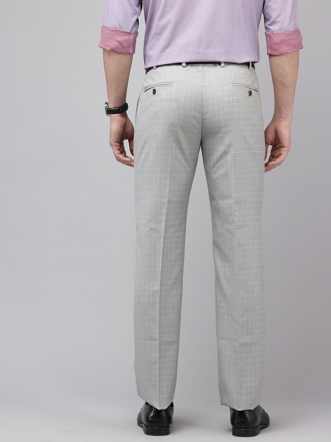 Park Avenue Men Checked Formal Trousers