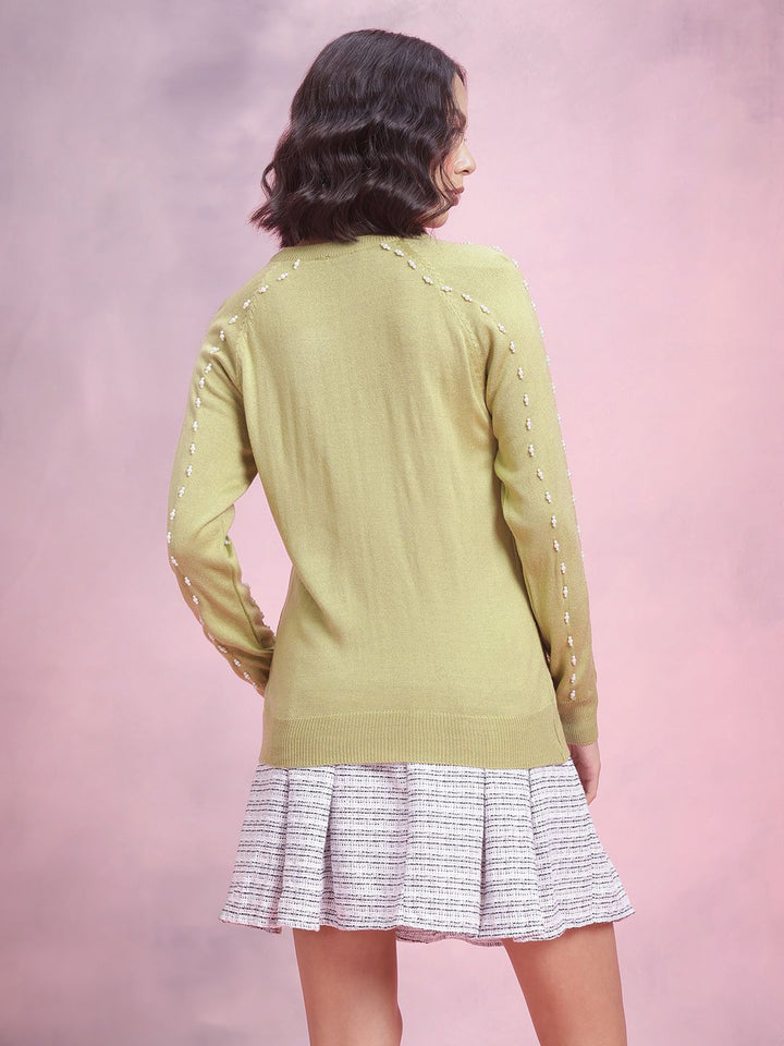 DressBerry Beads Embroidered Acrylic Pullover