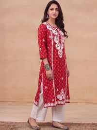 House of Chikankari Women Embroidered Chikankari Kurta