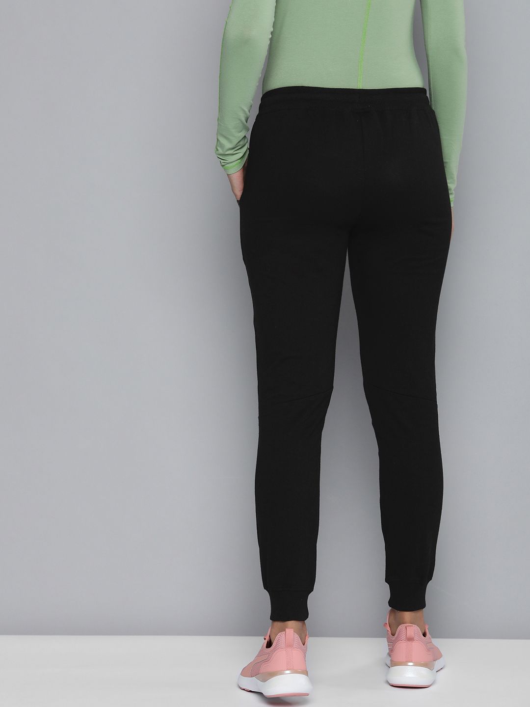 HRX by Hrithik Roshan Women Black Slim Fit SWEDISH POP Pure Cotton Sports Joggers