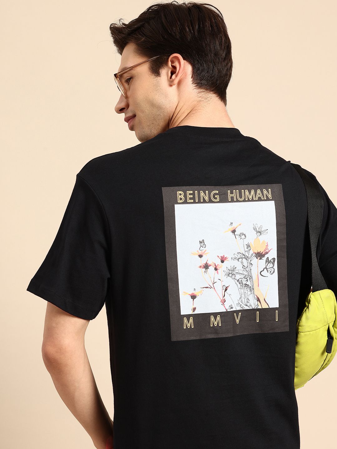 Being Human Graphic Printed Drop-Shoulder Sleeves Pure Cotton Easy Fit T-shirt