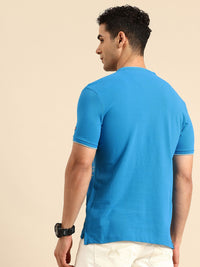 Being Human Pure Cotton Brand Logo Printed Henley Neck T-shirt