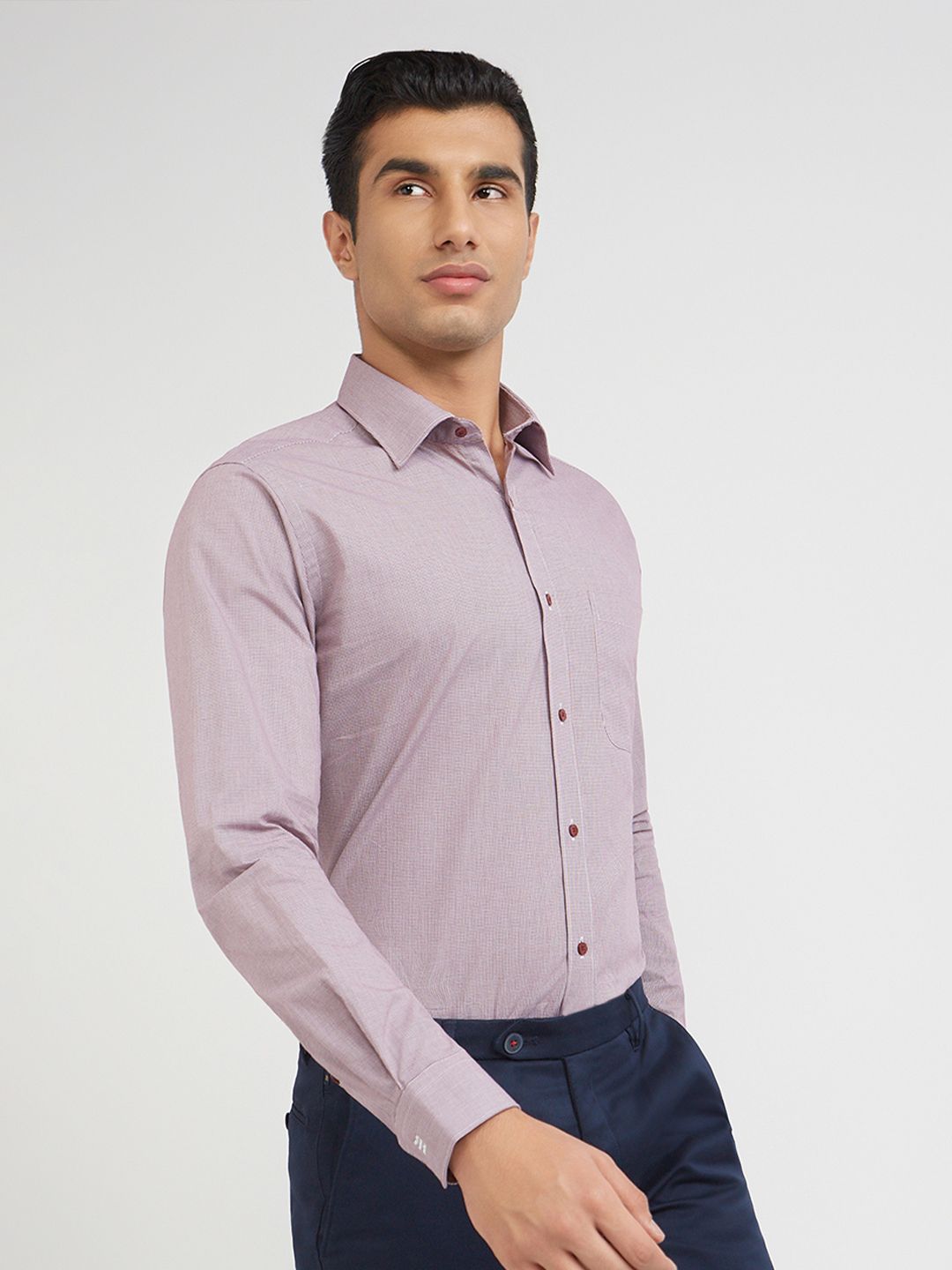 Raymond Textured Pure Cotton Slim Fit Formal Shirt