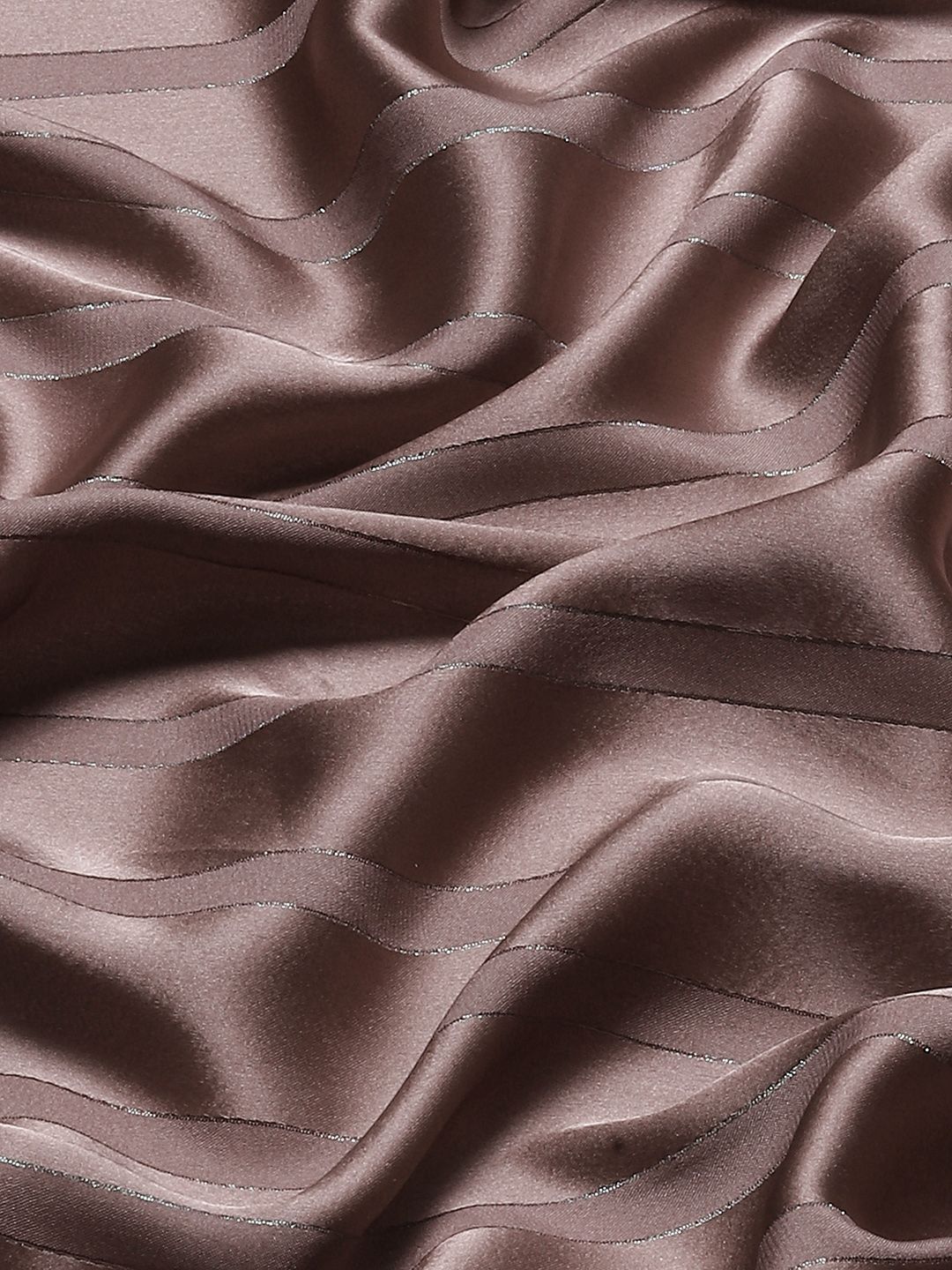 Tikhi Imli Gunmetal-Toned Striped Saree