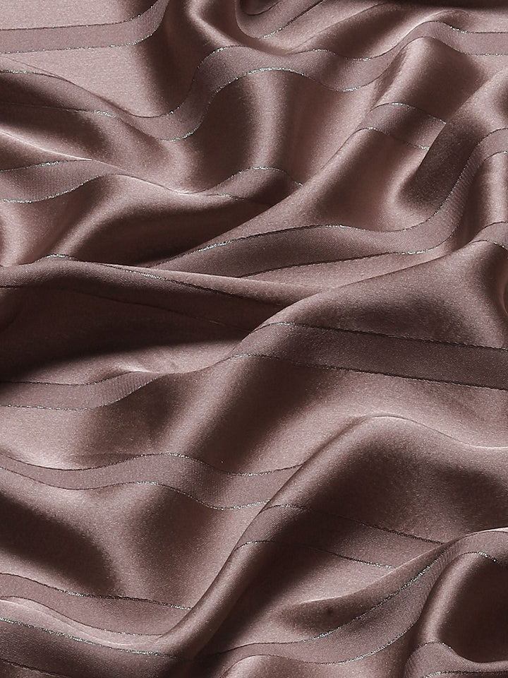 Tikhi Imli Gunmetal-Toned Striped Saree