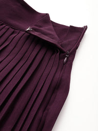 all about you Women Accordion Pleats High Waist Midi Skirt