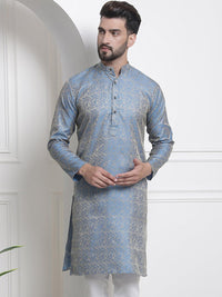 SOJANYA Motif Etnik Rekaan Tenun Kurta Kolar Mandarin
