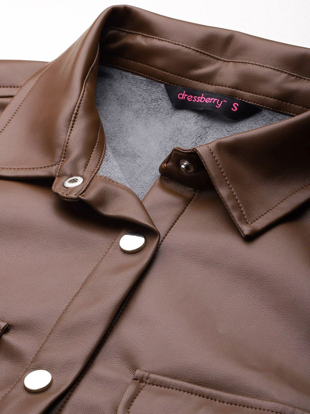 DressBerry Faux Leather Shacket