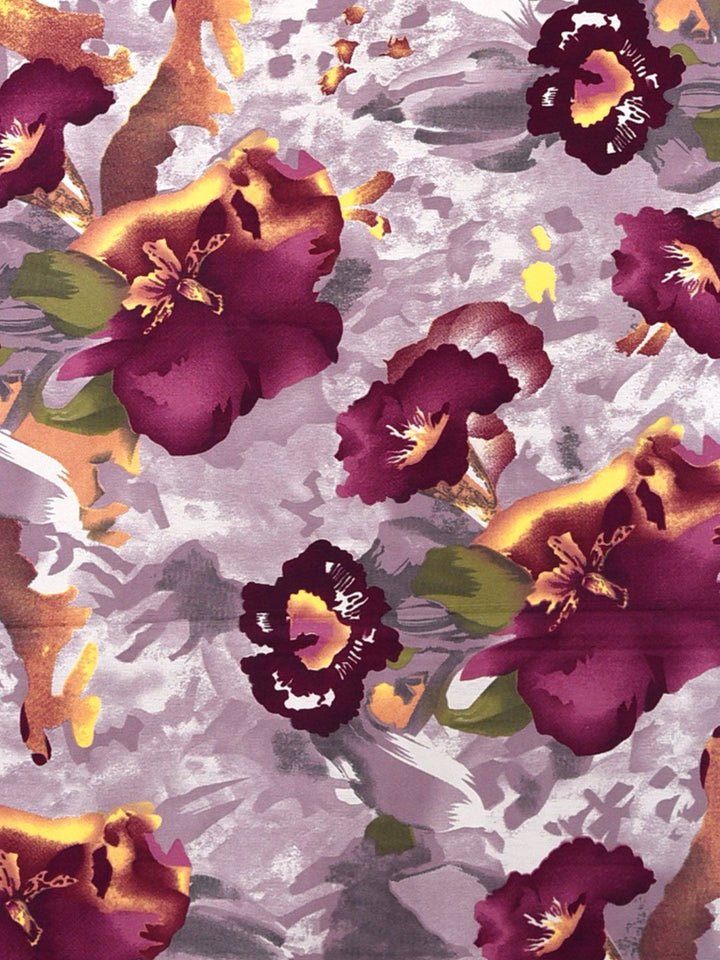 Cortina Purple & Brown Set of 2 Floral Window Curtain