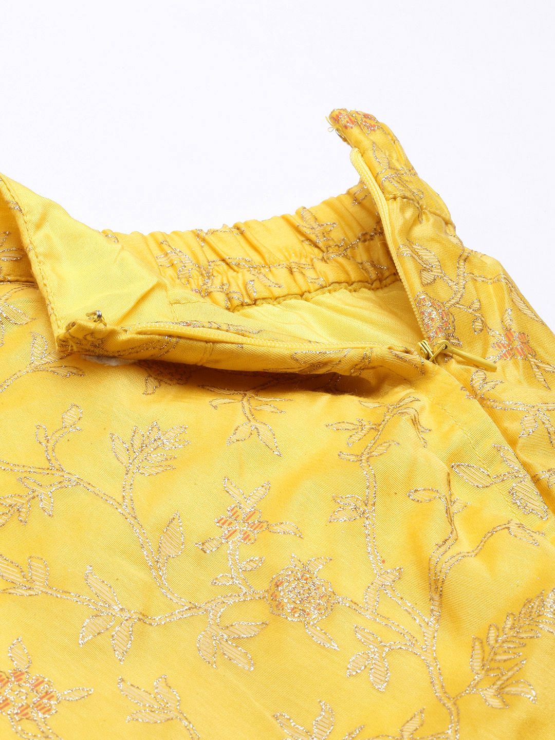 Global Desi Women Yellow Woven Printed Mid Rise Skirt