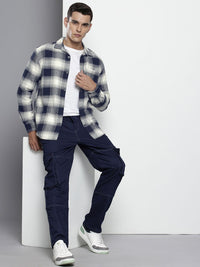 The Indian Garage Co Pure Cotton Textured Tartan Checks Casual Shirt