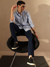DENNISON Navy Blue 4-way lycra trouser