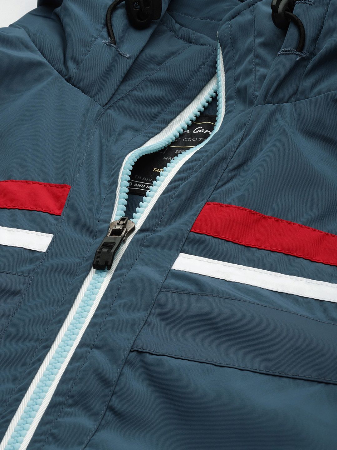 The Indian Garage Co Hooded Slim Fit Bomber Jacket with Zippered Insert Pockets