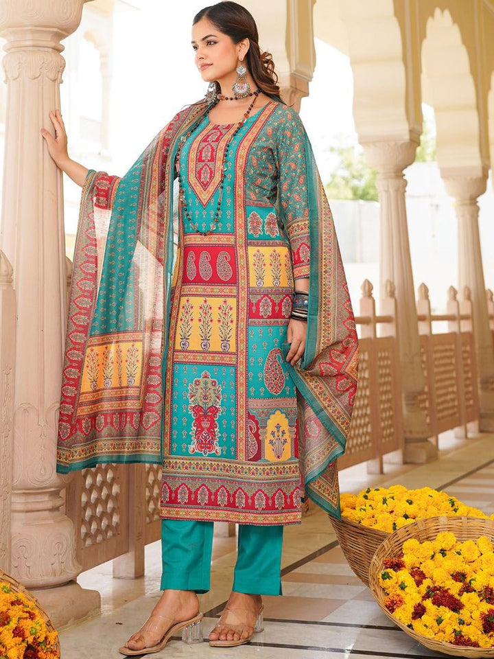 KALINI Women Ethnic Motifs Printed Kurta with Trousers & With Dupatta