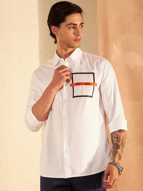 DENNISON Party Wear Placement Printed Pure Cotton Casual Shirt