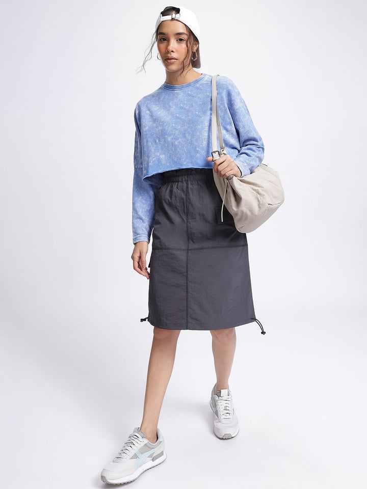 Dressberry jerebu & gembar -gembur dicelupkan sweatshirt berkotak