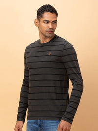 Being Human Men Striped Applique T-shirt