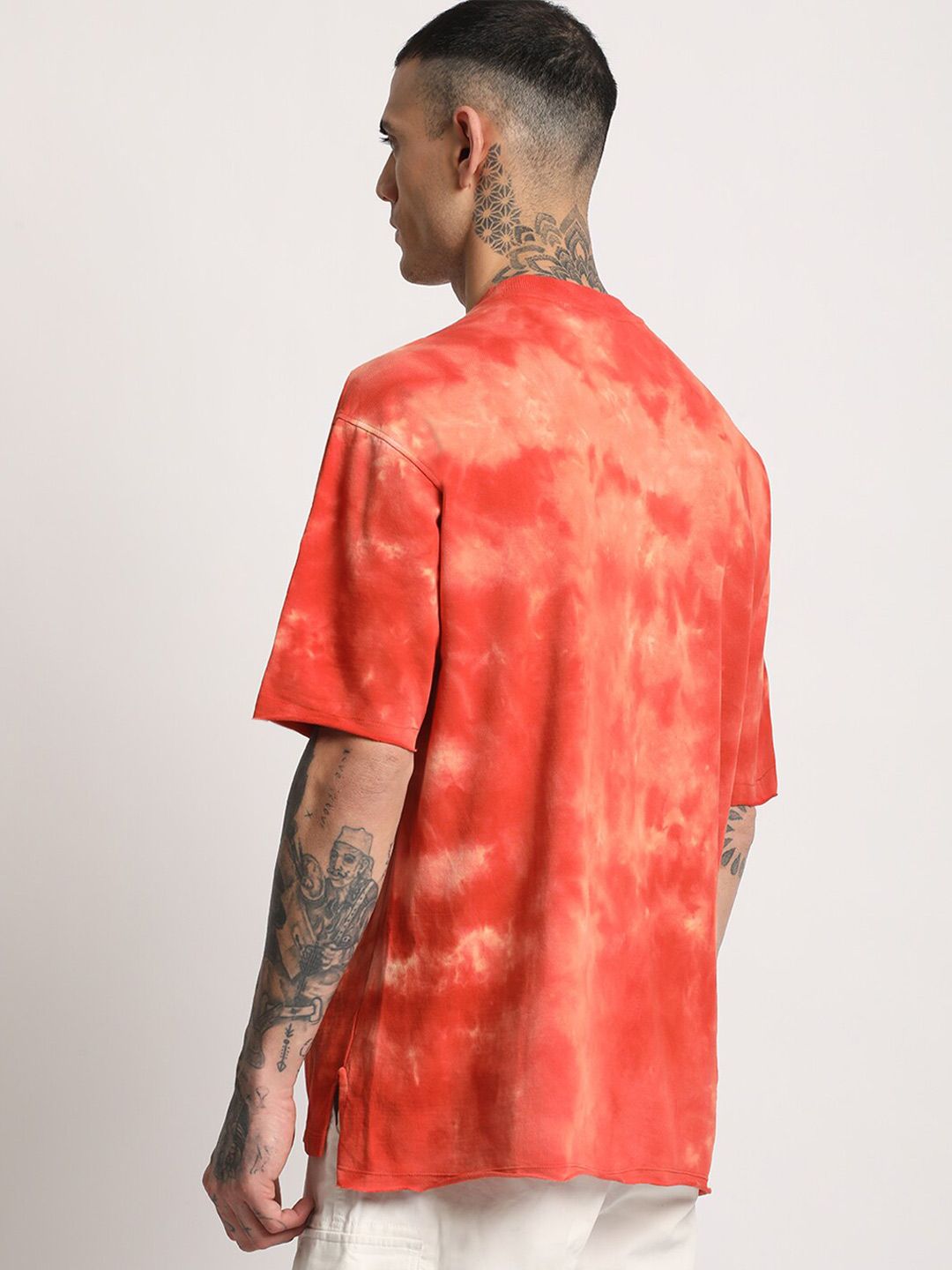 THE BEAR HOUSE Men Tie & Dye Loose Fit Cotton T-Shirt