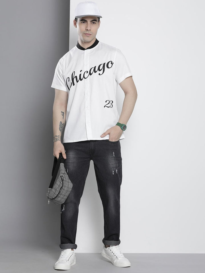 The Indian Garage Co Men White Typography Printed Casual Shirt