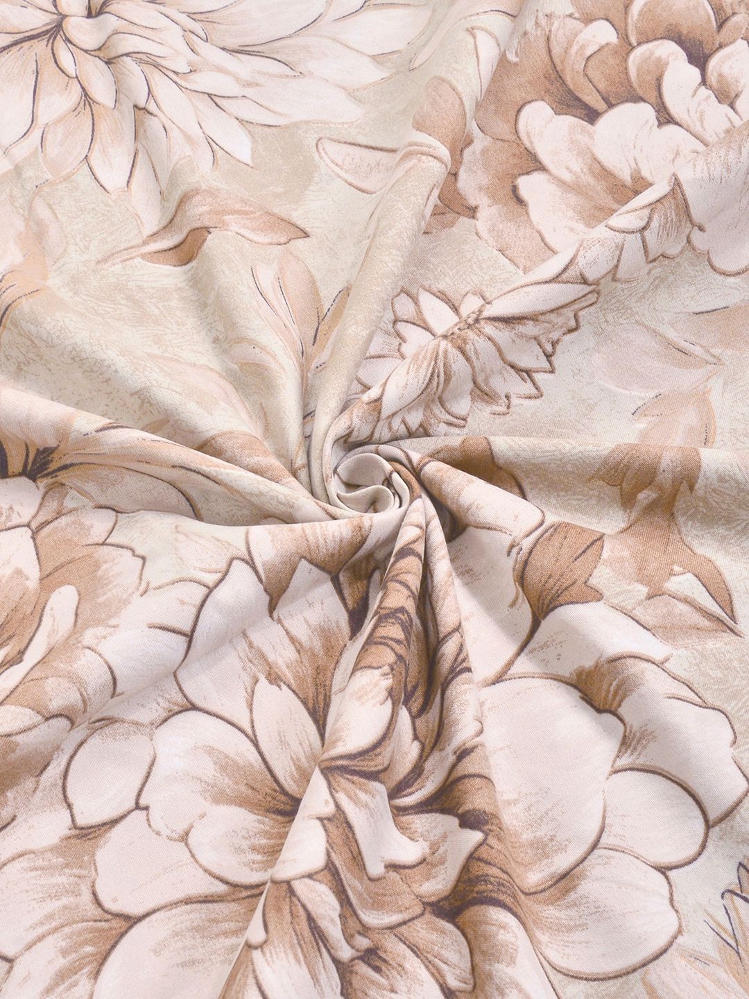 KLOTTHE Beige Floral 300 TC Cadar Super King Halus
