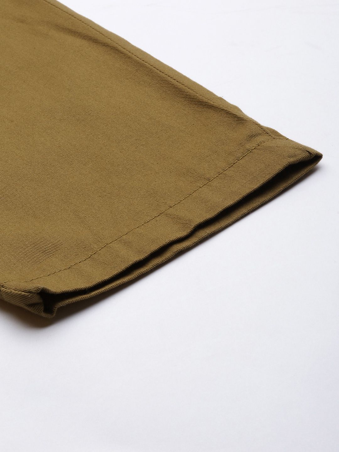 The Indian Garage Co Men Khaki Slim Fit Cotton Cargos Trousers
