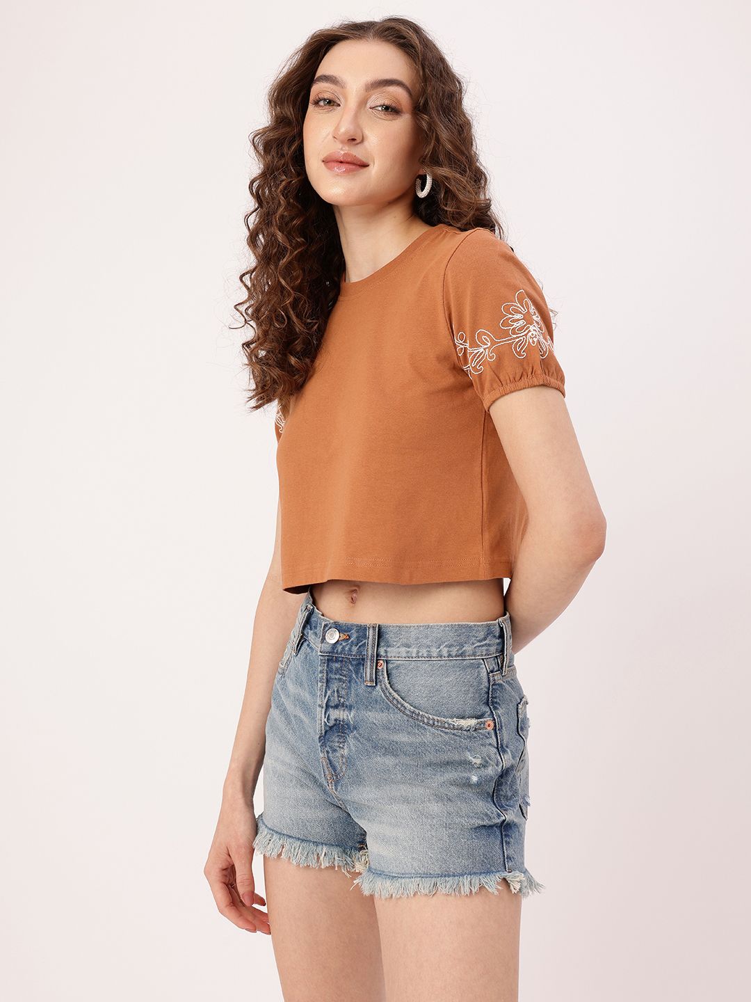 DressBerry Cute Femi Embroidered Charm Crop Top