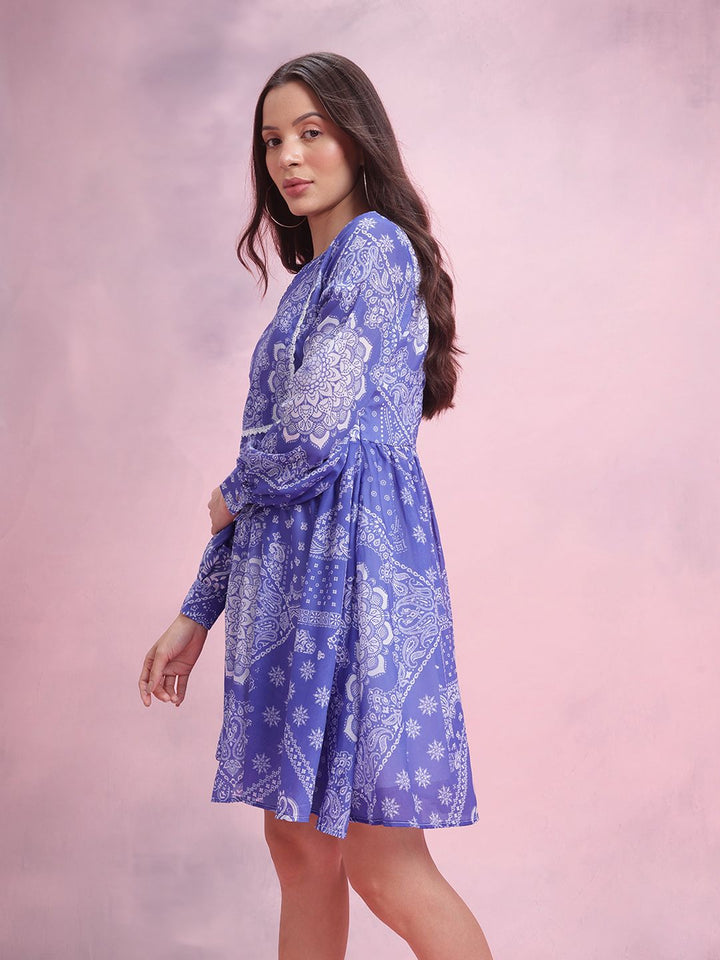 DressBerry Ethnic Motifs Print A-Line Dress