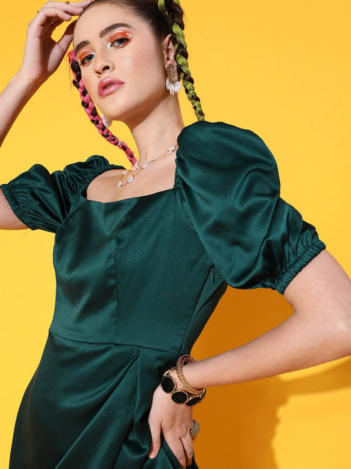 STREET 9 Women Gorgeous Green Solid Dress