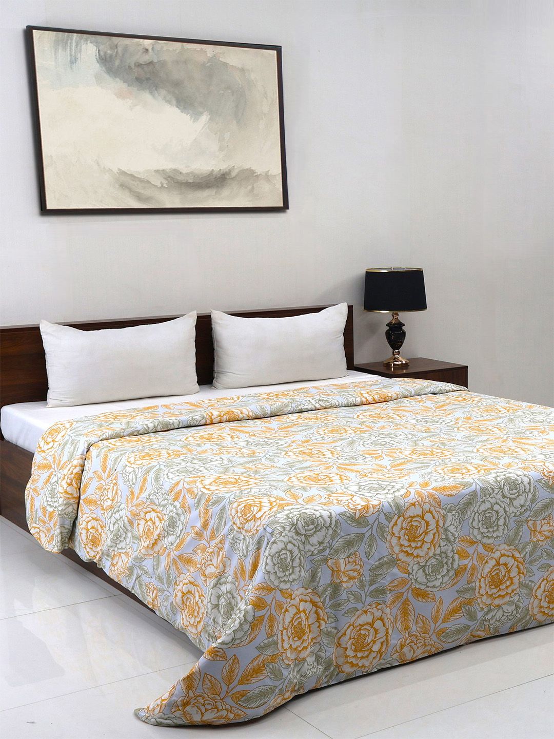 Bombay Dyeing Allure 144 TC 100% Cotton Yellow Double King Duvet Cover