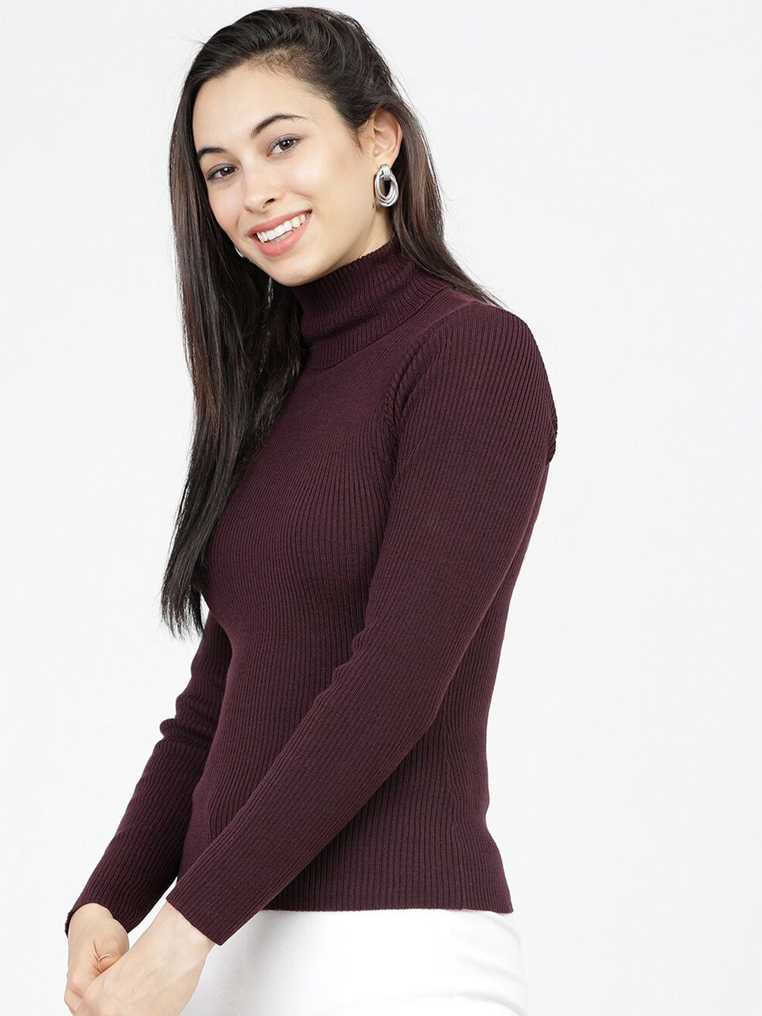 Basics By Tokyo Talkies Women Purple Pullover