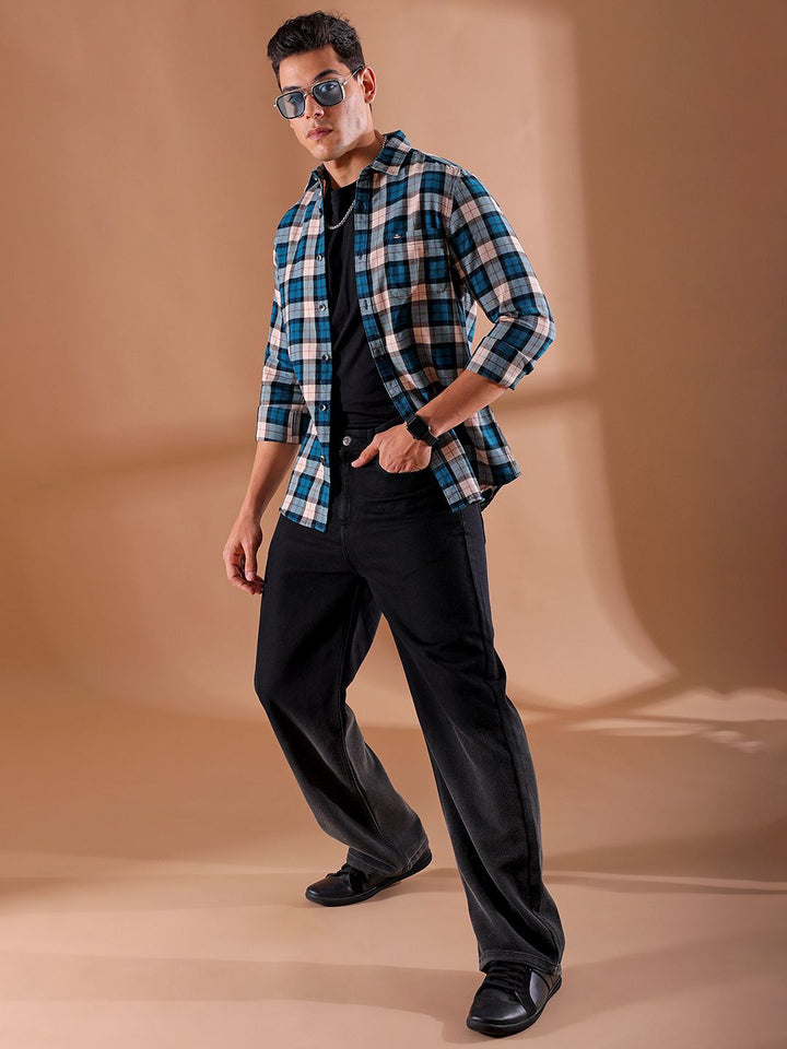 The Indian Garage Co Men Slim Fit Buffalo Checks Opaque Checked Casual Shirt