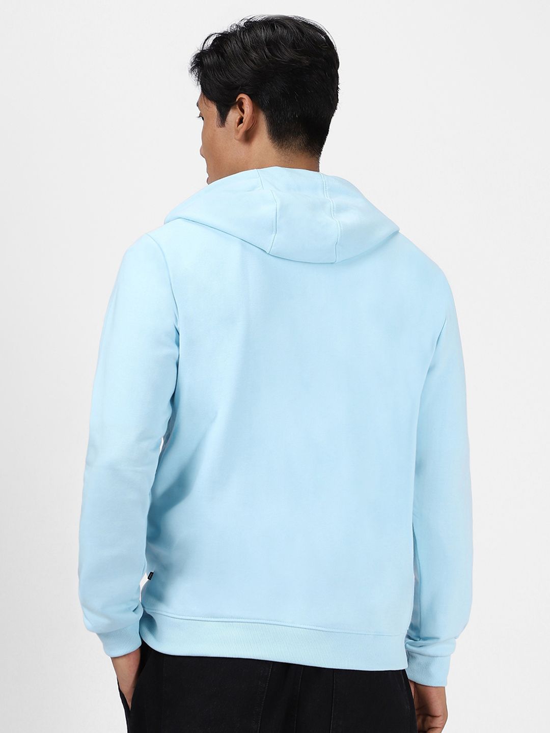 Urbano Fashion Cotton Solid Button Hooded Neck Sweatshirt