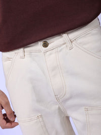 The Indian Garage Co Men White Relaxed Fit Clean Look Jeans