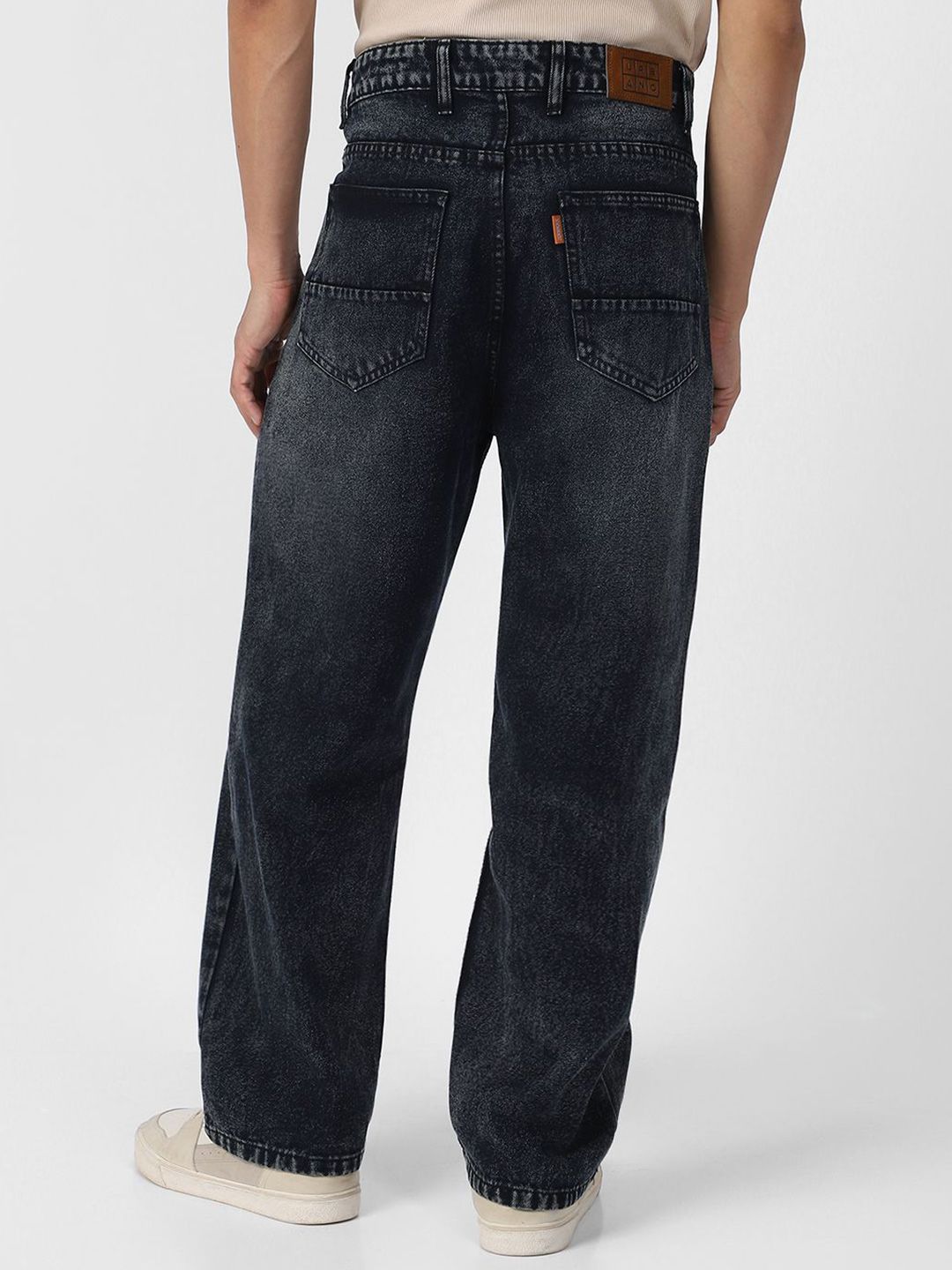 Urbano Fashion Men Loose Relaxed Fit Heavy Fade Jeans