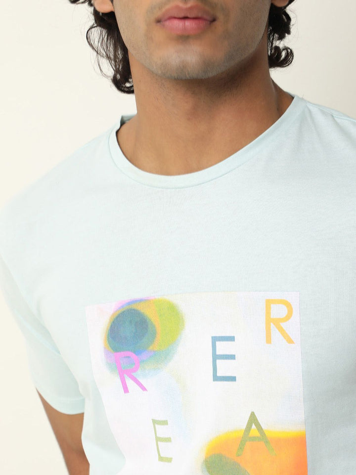 RARE RABBIT Men Monc Printed Pure Cotton Slim Fit T-Shirt