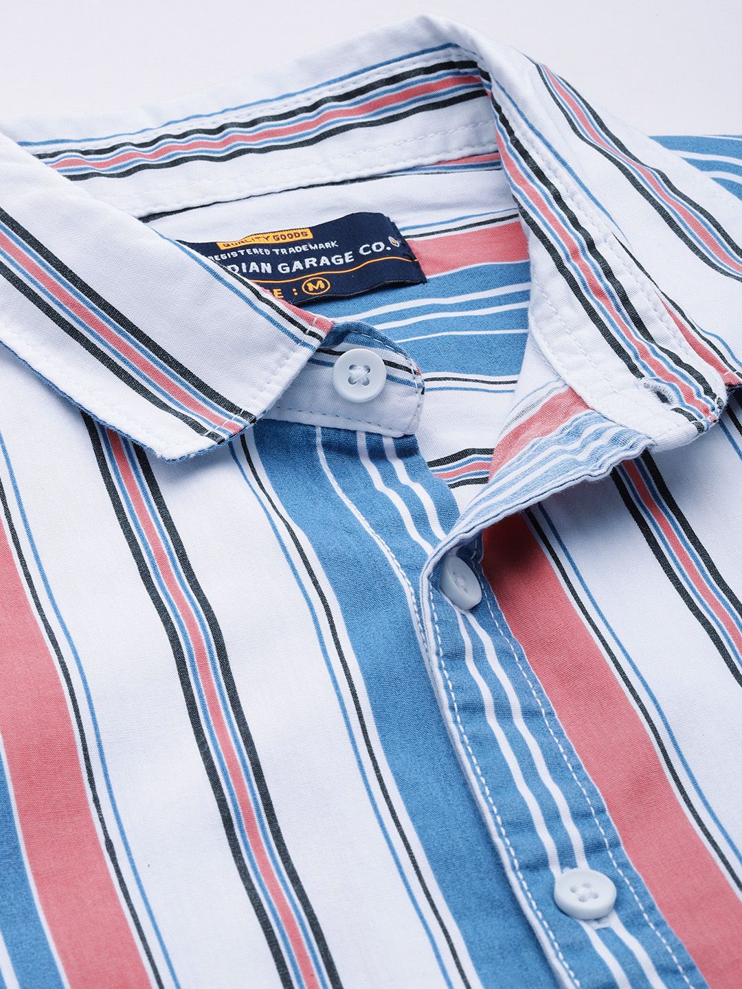 The Indian Garage Co Men Striped Cotton Casual Shirt