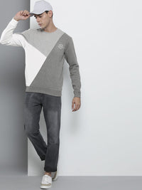 The Indian Garage Co Men Grey Colourblocked Sweatshirt