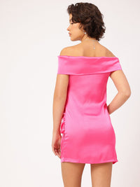 DressBerry Satin Dreams Ruched Mini Bodycon Dress