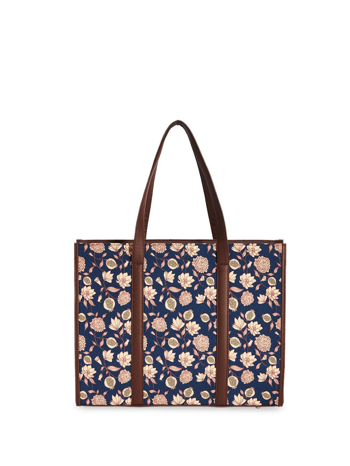 TEAL BY CHUMBAK Floral Printed Shopper Handheld Bag